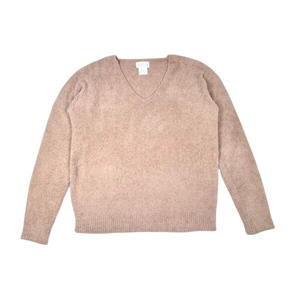 Softies Marshmallow Lounge Set Sz.S Beige Top Wide Leg Pants Knit Cozy PJ Plush - Picture 3 of 16